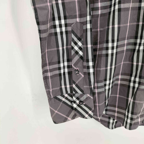 バーバリーブラックレーベル BURBERRY BLACK LABEL ロゴ刺繍 L/S BDチェックシャツ メンズ JPN:2
