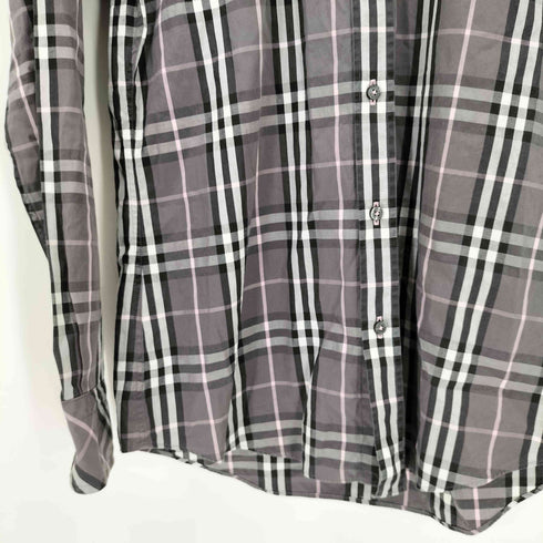 バーバリーブラックレーベル BURBERRY BLACK LABEL ロゴ刺繍 L/S BDチェックシャツ メンズ JPN:2