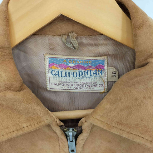 californian 70-80s 棒talon ジップアップ レザースポーツジャケット VINTAGE レディース 36