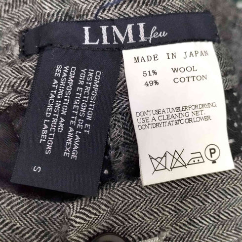 リミフゥ LIMI feu 07AW ヘリンボーン柄 ウール コットン ノータック パンツ レディース JPN:S