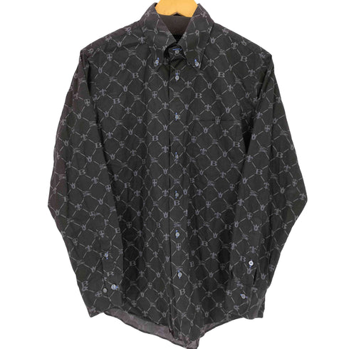 バーバリーブラックレーベル BURBERRY BLACK LABEL 総柄L/S BD シャツ メンズ JPN:3