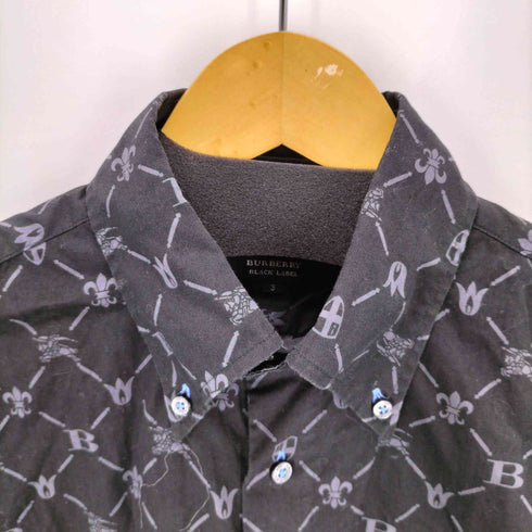 バーバリーブラックレーベル BURBERRY BLACK LABEL 総柄L/S BD シャツ メンズ JPN:3