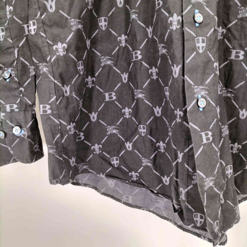 バーバリーブラックレーベル BURBERRY BLACK LABEL 総柄L/S BD シャツ メンズ JPN:3