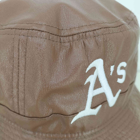 ニューエラ NEW ERA MLB ロゴ刺繍 フェイクレザー ハット メンズ MEDIUM/LARGE