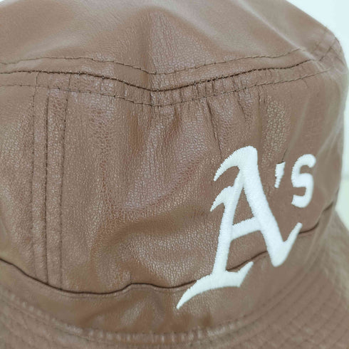 ニューエラ NEW ERA MLB ロゴ刺繍 フェイクレザー ハット メンズ MEDIUM/LARGE