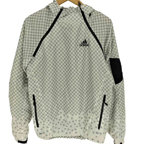 アディダス adidas 00S CLMA PROOOF パフォーマンスロゴプリント 市松模様 裏地メッシュ 斜めジップ プルオーバー ナイロンジャケット メンズ import:L