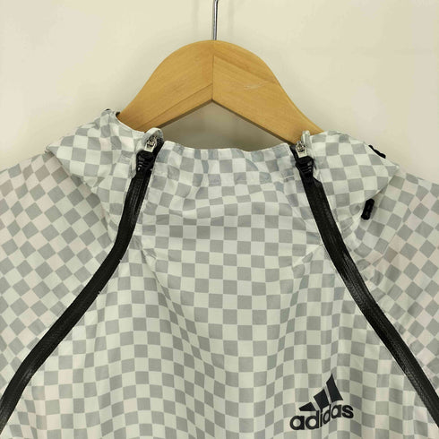 アディダス adidas 00S CLMA PROOOF パフォーマンスロゴプリント 市松模様 裏地メッシュ 斜めジップ プルオーバー ナイロンジャケット メンズ import:L