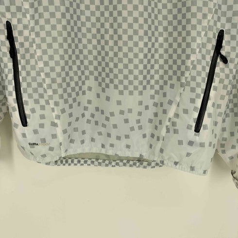 アディダス adidas 00S CLMA PROOOF パフォーマンスロゴプリント 市松模様 裏地メッシュ 斜めジップ プルオーバー ナイロンジャケット メンズ import:L