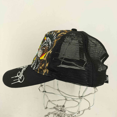 エドハーディー Ed Hardy 総柄レオパードメッシュキャップ メンズ