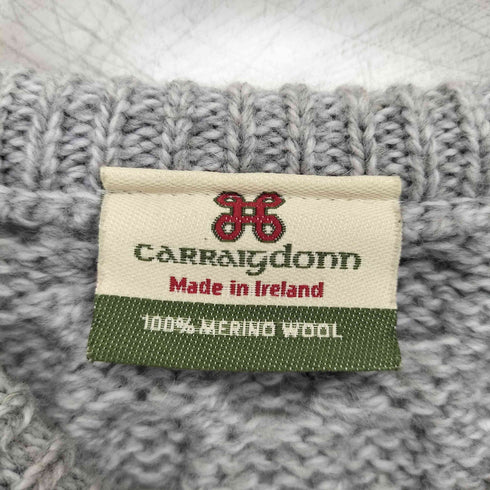 キャレイグドン Carraig Donn アイルランド製 ケーブル編み ウール アランニット セーター フィッシャーマン レディース import:XS
