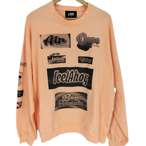 ランドバイミルクボーイ LAND by MILKBOY 企業ロゴプリント L/S クルーネック Tシャツ メンズ