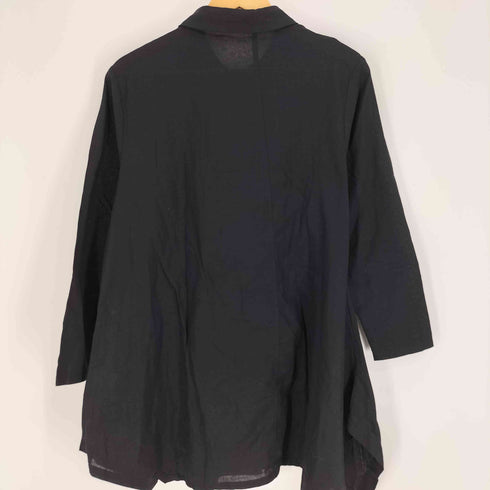 コイビトミサキ koibito misaki 70/30 コットン リネン 立体ポケット 裾フリル シャツ ワンピース レディース M-L