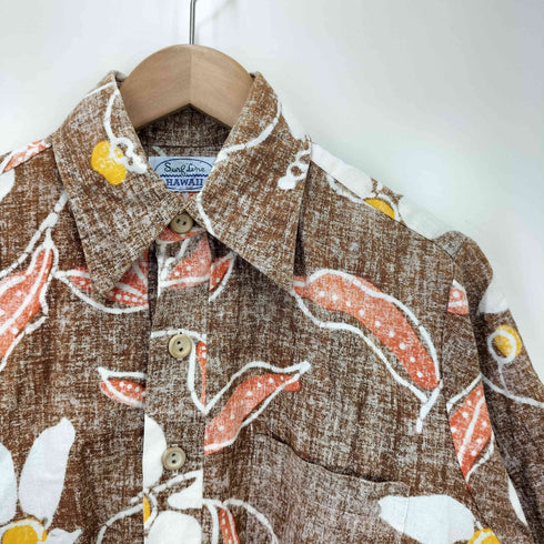 サーフラインハワイ SURF LINE HAWAII 80s-90s 総柄 ハーフボタンアロハシャツ メンズ JPN:M