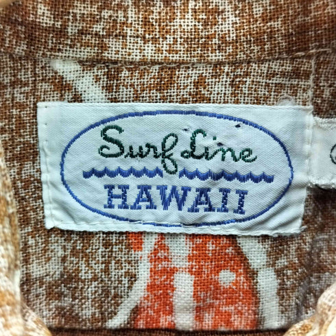 サーフラインハワイ SURF LINE HAWAII 80s-90s 総柄 ハーフボタンアロハシャツ メンズ JPN:M