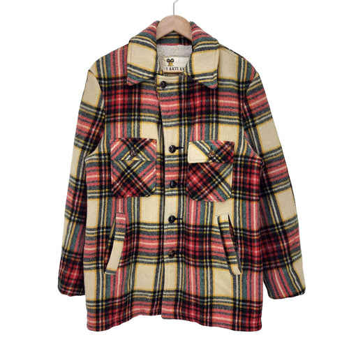レイクランド Lakeland 70s 白タグ チェック 胡桃ボタン ウールジャケット メンズ