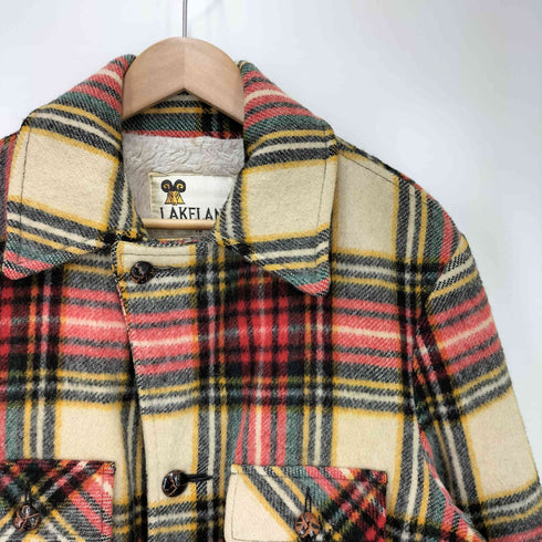 レイクランド Lakeland 70s 白タグ チェック 胡桃ボタン ウールジャケット メンズ