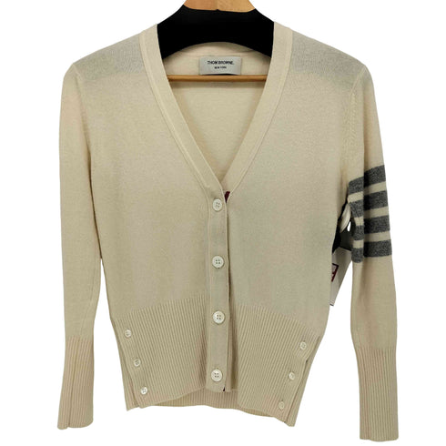 トムブラウン THOM BROWNE MILANO STITCH V NECK CARDIGAN CASHMERE レディース 40