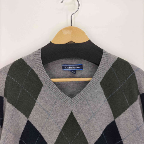 クラフトアンドバロー Croft&Barrow アーガイル Vネック ニット メンズ import:XXL