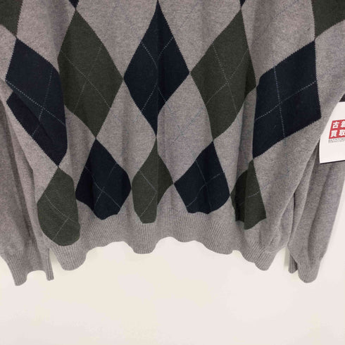 クラフトアンドバロー Croft&Barrow アーガイル Vネック ニット メンズ import:XXL
