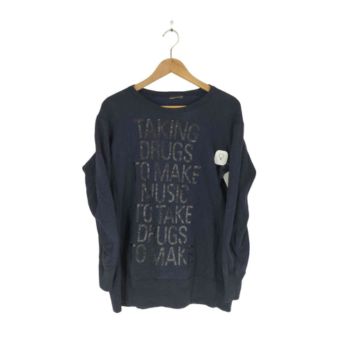 ラッドミュージシャン LAD MUSICIAN フロント英字プリントクルーネックスウェット メンズ 42