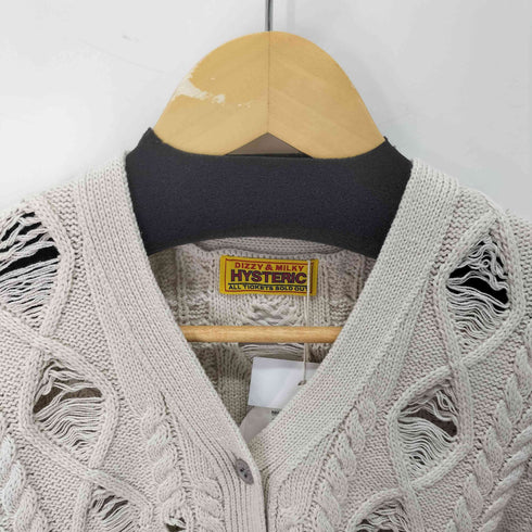 ヒステリックグラマー HYSTERIC GLAMOUR 25AW ショート丈クラッシュカーディガン レディース FREE