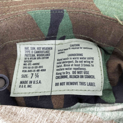 ユーエスアーミー U.S. ARMY USA製 ウッドランド柄 ブーニーハット メンズ 7 1/4