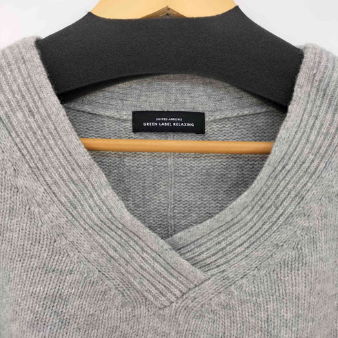 グリーンレーベルリラクシング GREEN LABEL RELAXING FFC ウール カシミヤ Vネック バックスリット ニット レディース FREE
