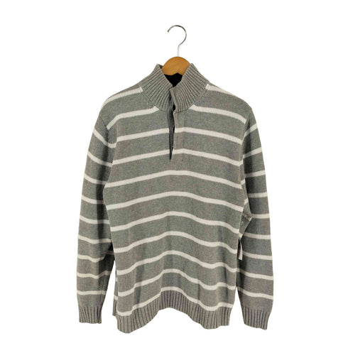 ブルックスブラザーズ BROOKS BROTHERS SUPIMA COTTON ボーダー ハーフボタンニット メンズ import:L