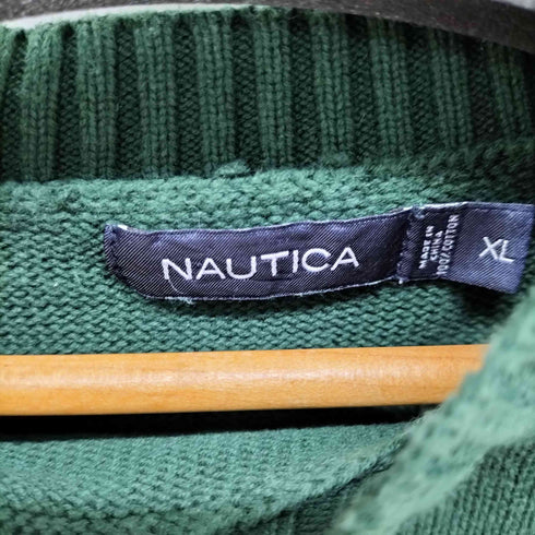 ノーティカ NAUTICA ロゴ刺繍 クルーネックコットンニット メンズ import:XL