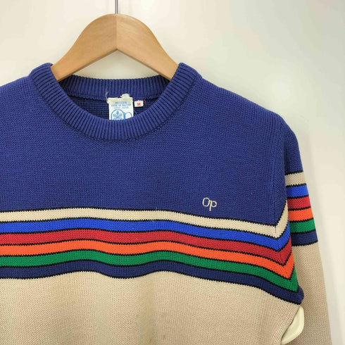 オーシャンパシフィック Ocean Pacific 80s マルチボーダー クルーネックニット archive メンズ