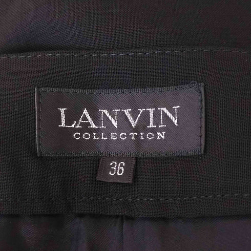 ランバンコレクション LANVIN COLLECTION センタープリーツウールスラックス レディース 36