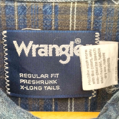 ラングラー Wrangler 80-90S REGULAR FIT チェック柄 フラップポケット ボタンダウン シャツ メンズ X-LONG TAILS