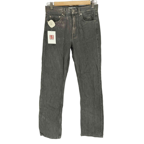 ザラ ZARA メタリックシルバーデニムパンツ レディース 34