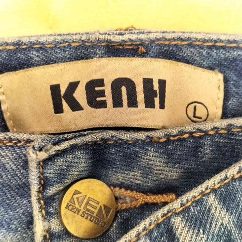 ダメージ加工 ワイド ストレート デニム パンツ Y2K メンズ L