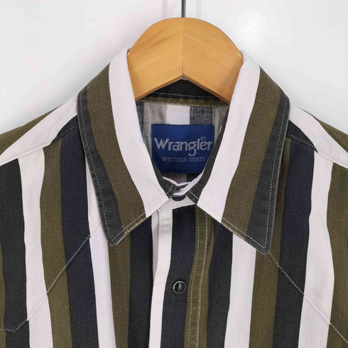 ラングラー Wrangler 80-90S WESTERN SHIRTS ストライプ L/S ウエスタン シャツ メンズ
