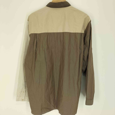 マニュアルアルファベット MANUAL ALPHABET 日本製 ストライプ 切替 L/S シャツ メンズ JPN:3