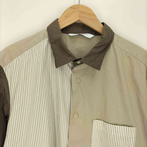 マニュアルアルファベット MANUAL ALPHABET 日本製 ストライプ 切替 L/S シャツ メンズ JPN:3