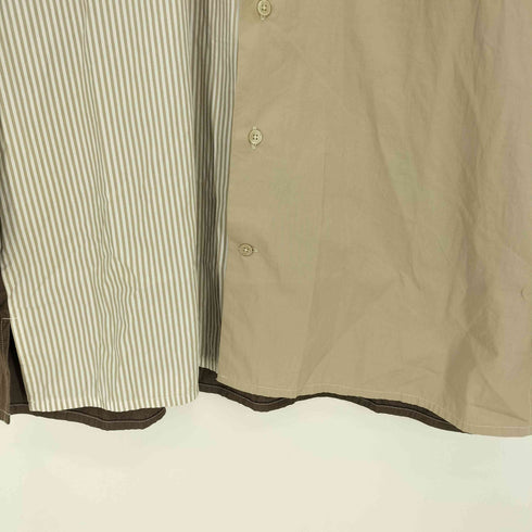 マニュアルアルファベット MANUAL ALPHABET 日本製 ストライプ 切替 L/S シャツ メンズ JPN:3