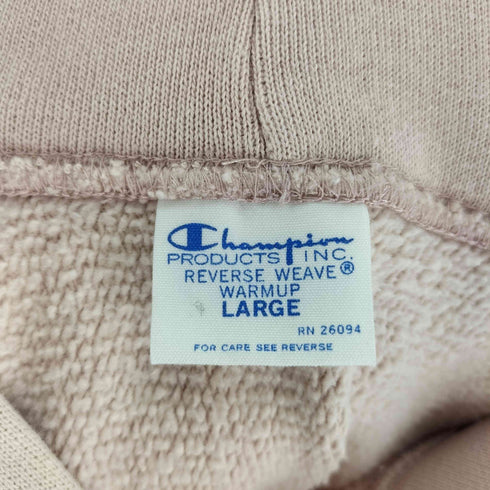 チャンピオン Champion 青単色タグ 復刻 リバースウィーブ ロゴ刺 繍スリーブ スウェットパーカー メンズ import:L