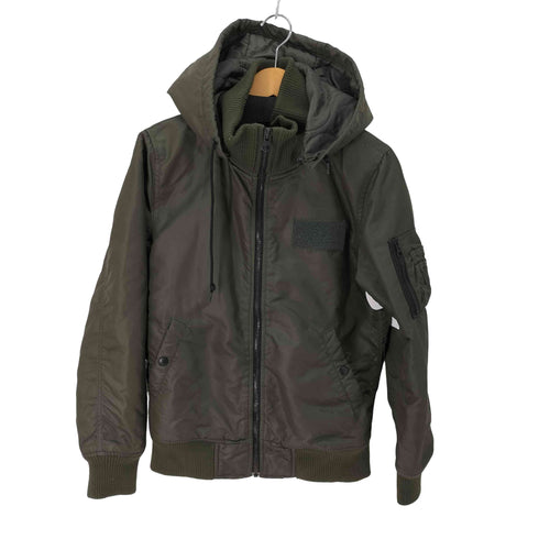 アルファインダストリーズ ALPHA INDUSTRIES フーデッドリブ フライトジャケット MA-1 メンズ import:M