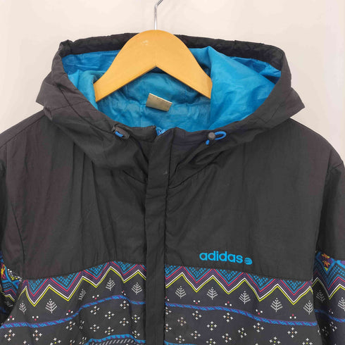 アディダス adidas NEO LABEL ロゴ刺繍 ノルディック柄 中綿 ナイロンジャケット ジャンバー メンズ O