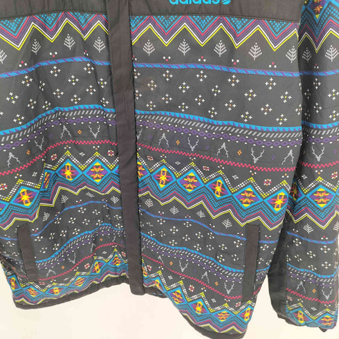 アディダス adidas NEO LABEL ロゴ刺繍 ノルディック柄 中綿 ナイロンジャケット ジャンバー メンズ O