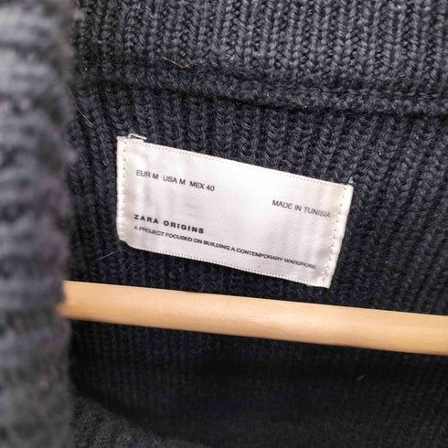 ザラ ZARA ORIGINS ブリオッシュステッチカーディガン ドライバーズニット メンズ import:M