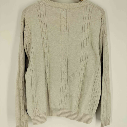 チャップスラルフローレン CHAPS RALPH LAUREN 90S 香港製 クルーネック L/S コットン ケーブル ニット セーター メンズ import:M