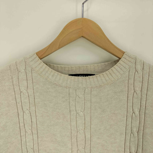 チャップスラルフローレン CHAPS RALPH LAUREN 90S 香港製 クルーネック L/S コットン ケーブル ニット セーター メンズ import:M