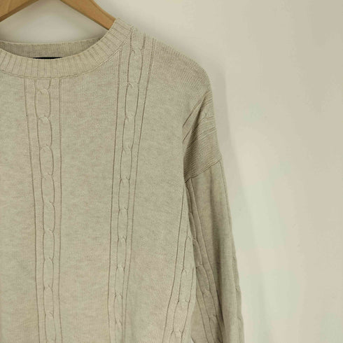 チャップスラルフローレン CHAPS RALPH LAUREN 90S 香港製 クルーネック L/S コットン ケーブル ニット セーター メンズ import:M