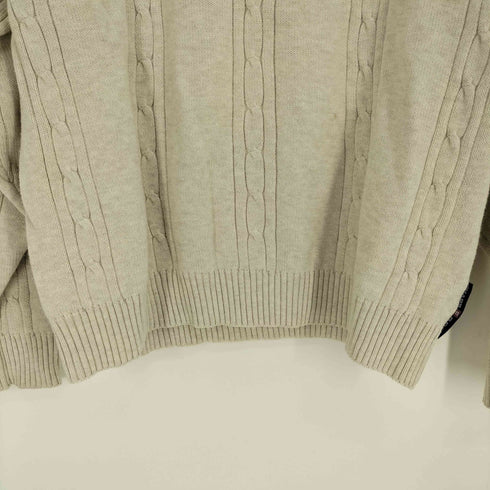 チャップスラルフローレン CHAPS RALPH LAUREN 90S 香港製 クルーネック L/S コットン ケーブル ニット セーター メンズ import:M