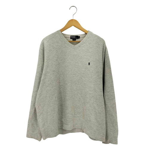 ポロバイラルフローレン Polo by RALPH LAUREN 90s ポニー刺繍 Vネック コットン Vネックスウェット メンズ import:XL