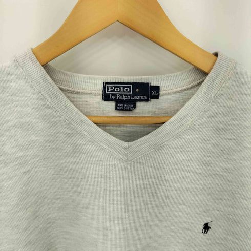 ポロバイラルフローレン Polo by RALPH LAUREN 90s ポニー刺繍 Vネック コットン Vネックスウェット メンズ import:XL