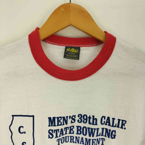 ジャージーズ JERZEES BY RUSSELL 80S USA製 プリント リンガーTシャツ メンズ import:M